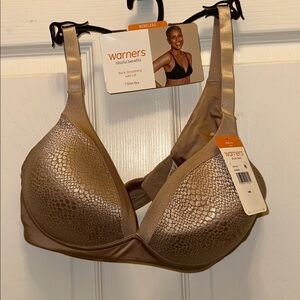 Warner's Wireless Bra in Metallic Tan